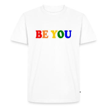 Be you - T-shirt Premium bio Homme - blanc - Devant - Nico (187cm)