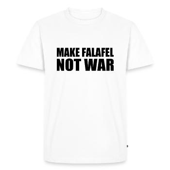 Make falafel not war - Men's Premium Organic T-Shirt - white - Front - Nico (187cm)