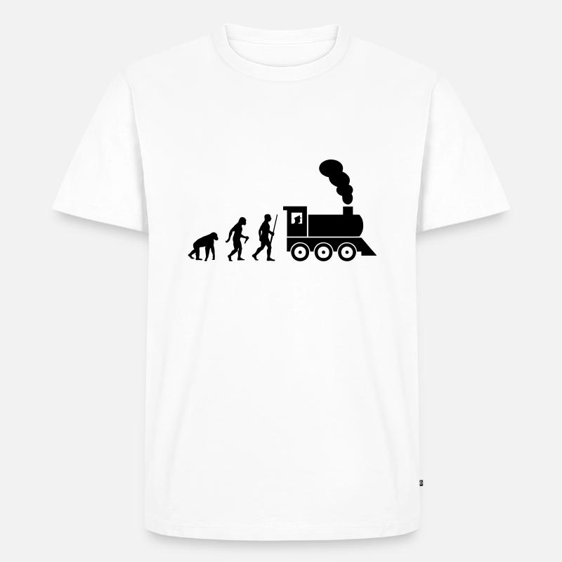 Train driver evolution - T-shirt Premium bio Homme - blanc