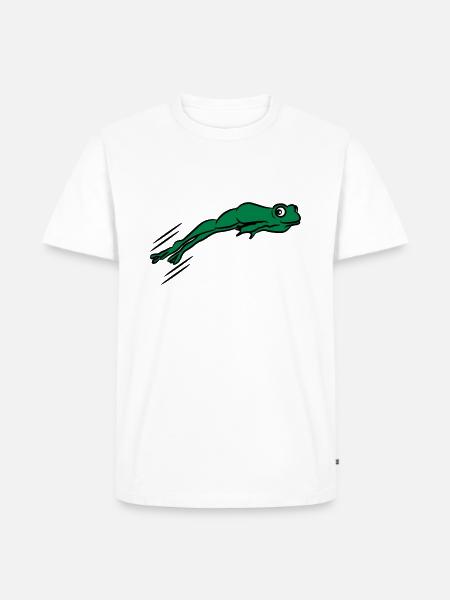 Frosch springen - Männer Premium Bio T-Shirt - Weiß