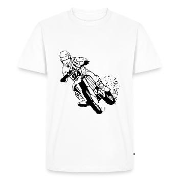 Moto Cross - Men's Premium Organic T-Shirt - white - Front - Nico (187cm)