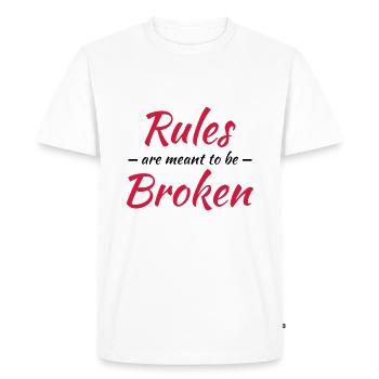 Rules are meant to be broken - Men's Premium Organic T-Shirt - white - Front - Nico (187cm)