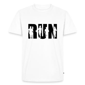 Run, Running Team, Runner - Men's Premium Organic T-Shirt - white - Front - Nico (187cm)