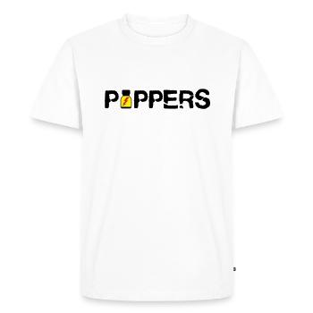 Poppers - Men's Premium Organic T-Shirt - white - Front - Nico (187cm)