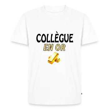 Collègue En Or Homme Et Femme - T-shirt Premium bio Homme - blanc - Devant - Nico (187cm)