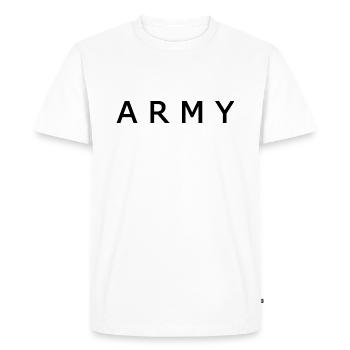 Army - Men's Premium Organic T-Shirt - white - Front - Nico (187cm)