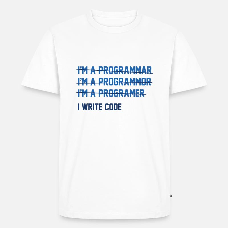 I Write Code - Men's Premium Organic T-Shirt - white