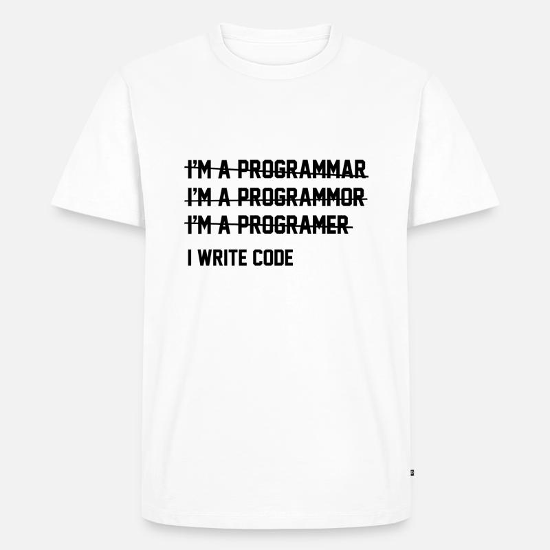 I Write Code - Men's Premium Organic T-Shirt - white