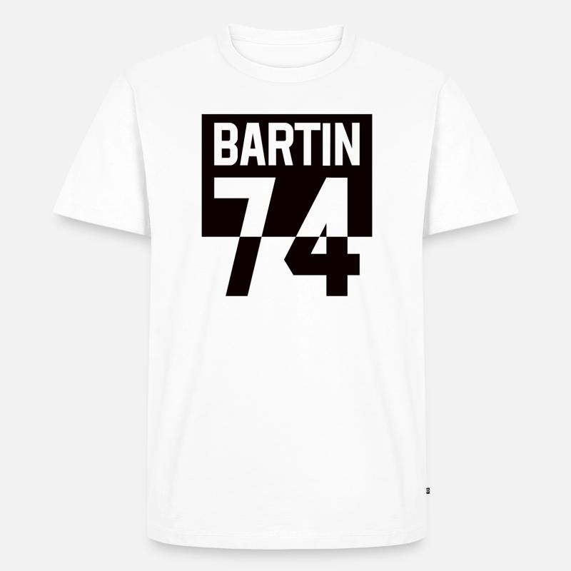 Bartin 74 - BARTINLI - Geschenk Geschenkidee - Männer Premium Bio T-Shirt - Weiß