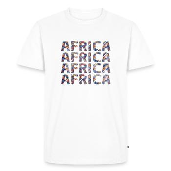 Partout en Afrique! - T-shirt Premium bio Homme - blanc - Devant - Nico (187cm)