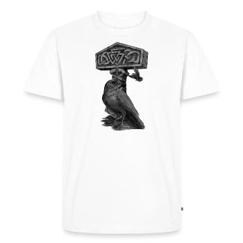 Mjölnir Thor's Hammer Ravens Odin's Nordic Myths - Men's Premium Organic T-Shirt - white - Front - Nico (187cm)