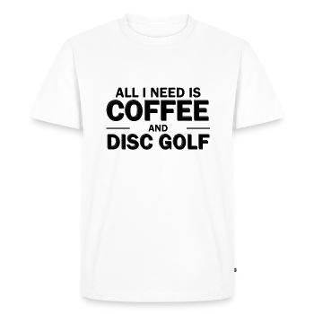 Coffee and Disc Golf - Men's Premium Organic T-Shirt - white - Front - Nico (187cm)