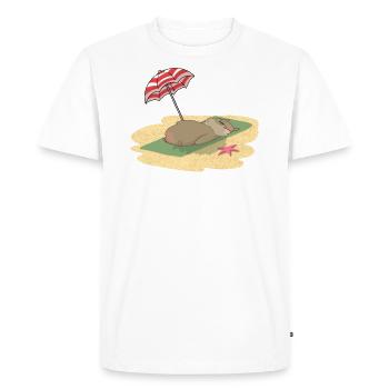 Hamsters on the beach sunbathing - Men's Premium Organic T-Shirt - white - Front - Nico (187cm)