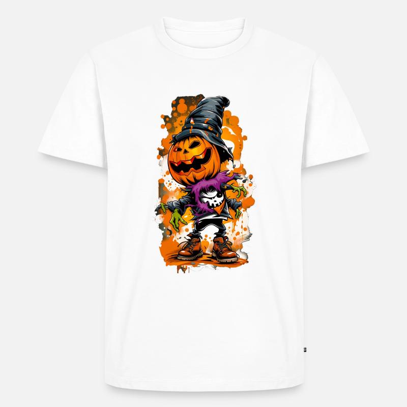 Jack o Lantern 02 - Männer Premium Bio T-Shirt - Weiß