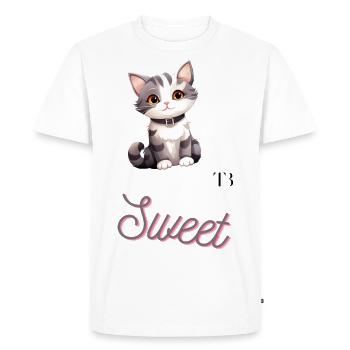 Chat mignon - T-shirt Premium bio Homme - blanc - Devant - Nico (187cm)