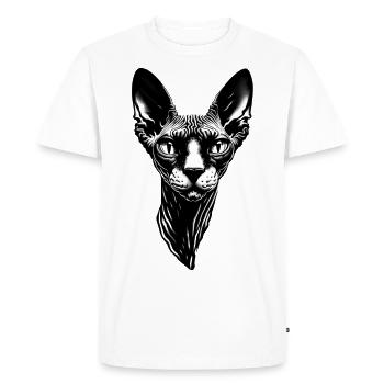Cat Face: Evil Grinning - Men's Premium Organic T-Shirt - white - Front - Nico (187cm)