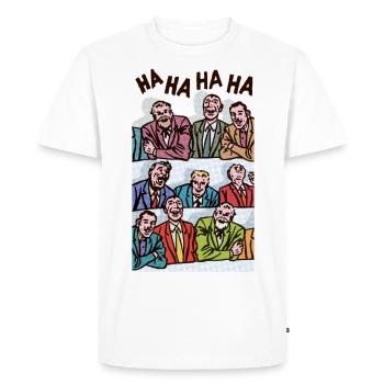 HA HA HA HA HA - T-shirt Premium bio Homme - blanc - Devant - Nico (187cm)