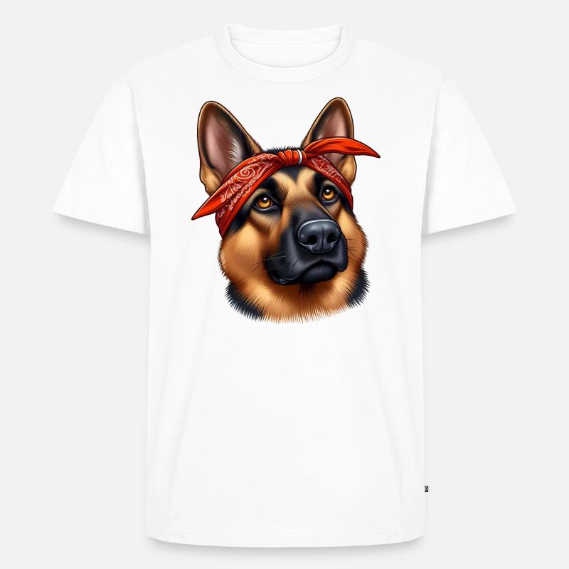 Deutscher Schäferhund Der Rapper - Männer Premium Bio T-Shirt - Weiß