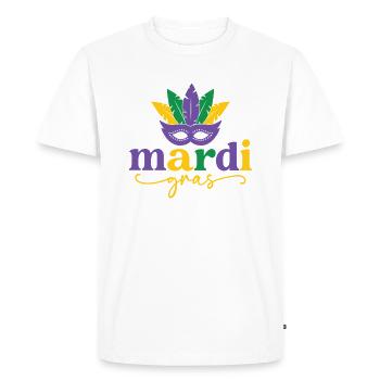 Mardi Gras Mask - Men's Premium Organic T-Shirt - white - Front - Nico (187cm)