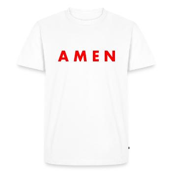 Amen - Men's Premium Organic T-Shirt - white - Front - Nico (187cm)