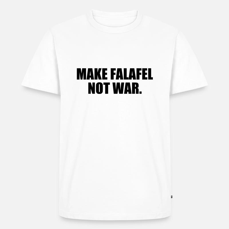 Make falafel not war - Männer Premium Bio T-Shirt - Weiß