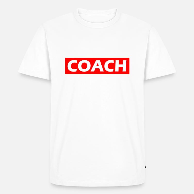 COACH - Männer Premium Bio T-Shirt - Weiß