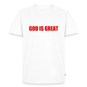 god is great - Men's Premium Organic T-Shirt - white - Front - Nico (187cm)