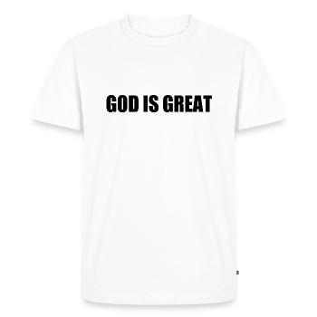 god is great - Men's Premium Organic T-Shirt - white - Front - Nico (187cm)