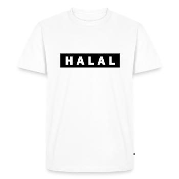 Halal - T-shirt Premium bio Homme - blanc - Devant - Nico (187cm)