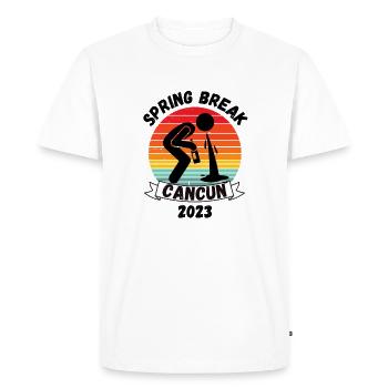 Spring Break Cancun 2023 - T-shirt Premium bio Homme - blanc - Devant - Nico (187cm)