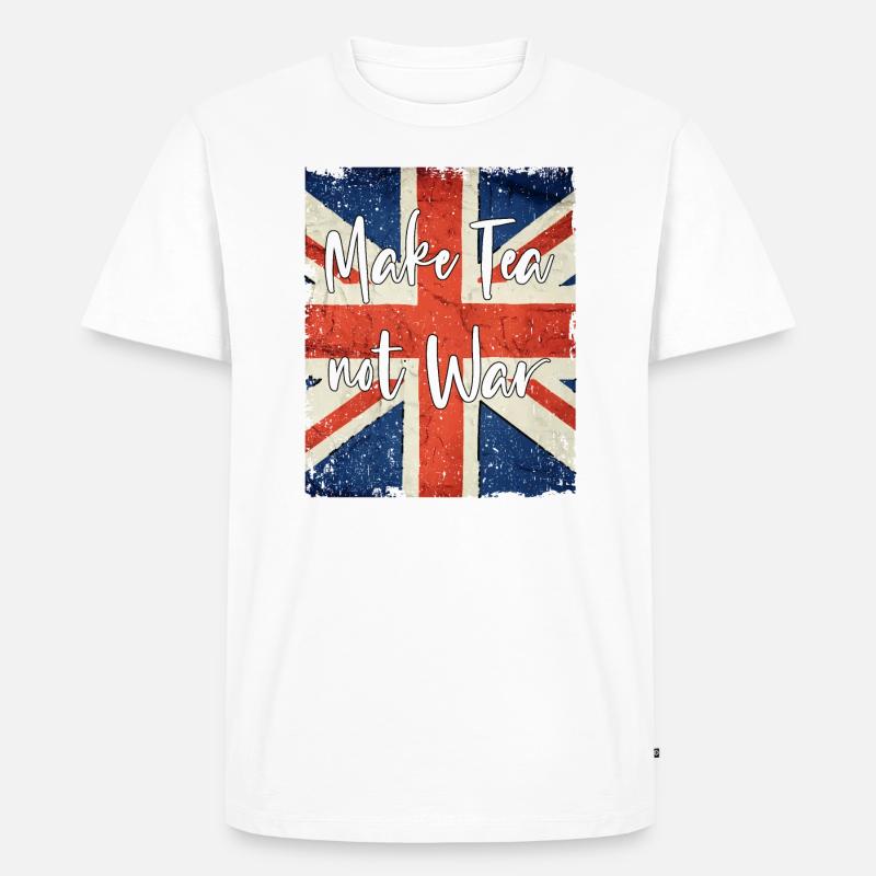 Make Tea not War - Männer Premium Bio T-Shirt - Weiß
