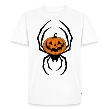 Araignée d’Halloween - Araignée d’Halloween avec citrouille - T-shirt Premium bio Homme - blanc - Devant - Nico (187cm)
