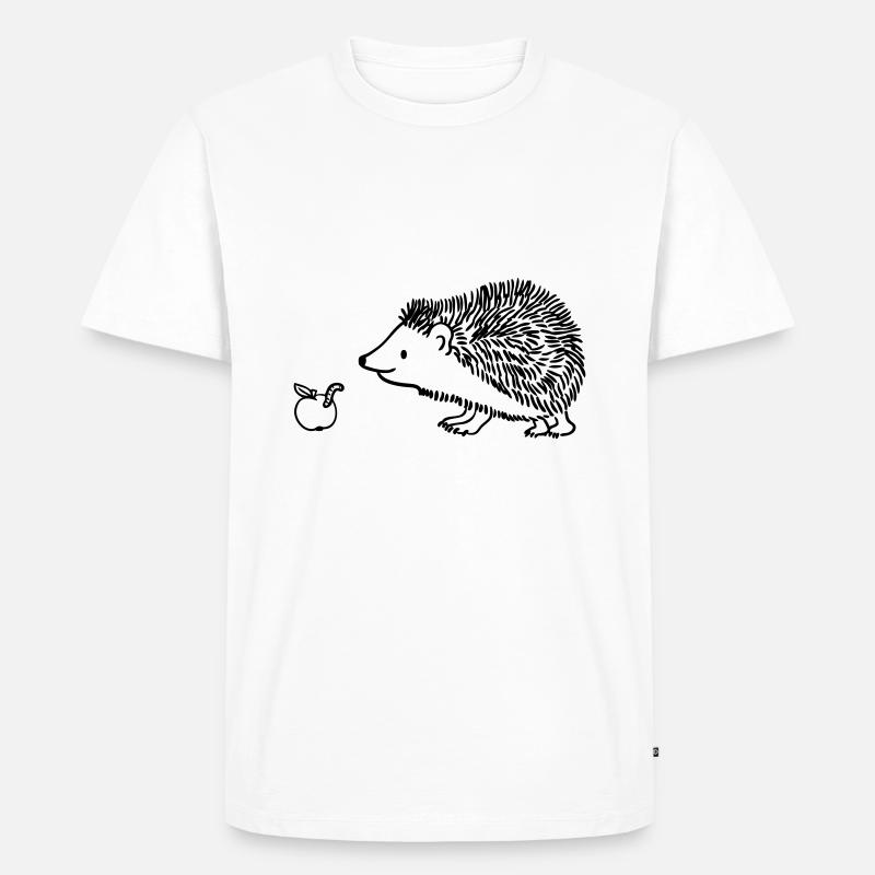 Igel mit Apfel - Männer Premium Bio T-Shirt - undefined
