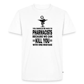 Pharmacie pharmacie pharmacien médecin cadeau Science - T-shirt Premium bio Homme - blanc - Devant - Nico (187cm)