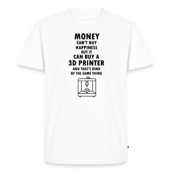 3D printer print money happy hobby gift - Men's Premium Organic T-Shirt - white - Front - Nico (187cm)