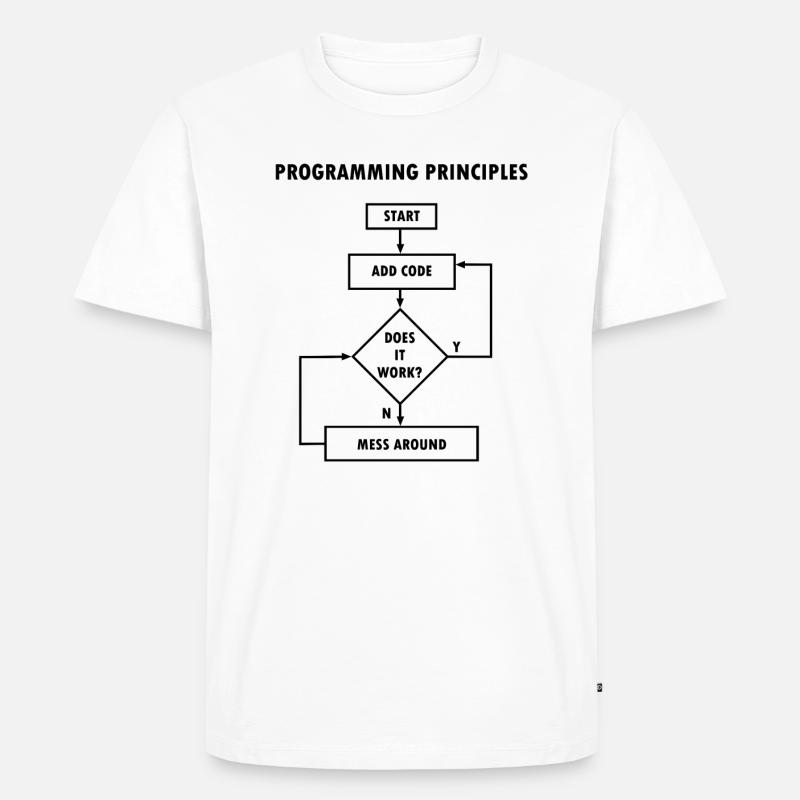 Programmieren Prinzipien Computer Science Nerd - Männer Premium Bio T-Shirt - Weiß
