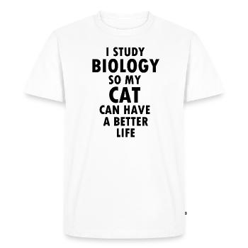 Biologie étudiant biologiste chat animal de compagnie cadeau - T-shirt Premium bio Homme - blanc - Devant - Nico (187cm)