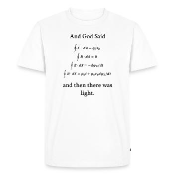 Maxwell equations god light physics nerd science - Men's Premium Organic T-Shirt - white - Front - Nico (187cm)