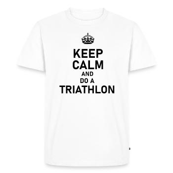 Keep Calm And Do A Triathlon - Triathlete Gift - Men's Premium Organic T-Shirt - white - Front - Nico (187cm)
