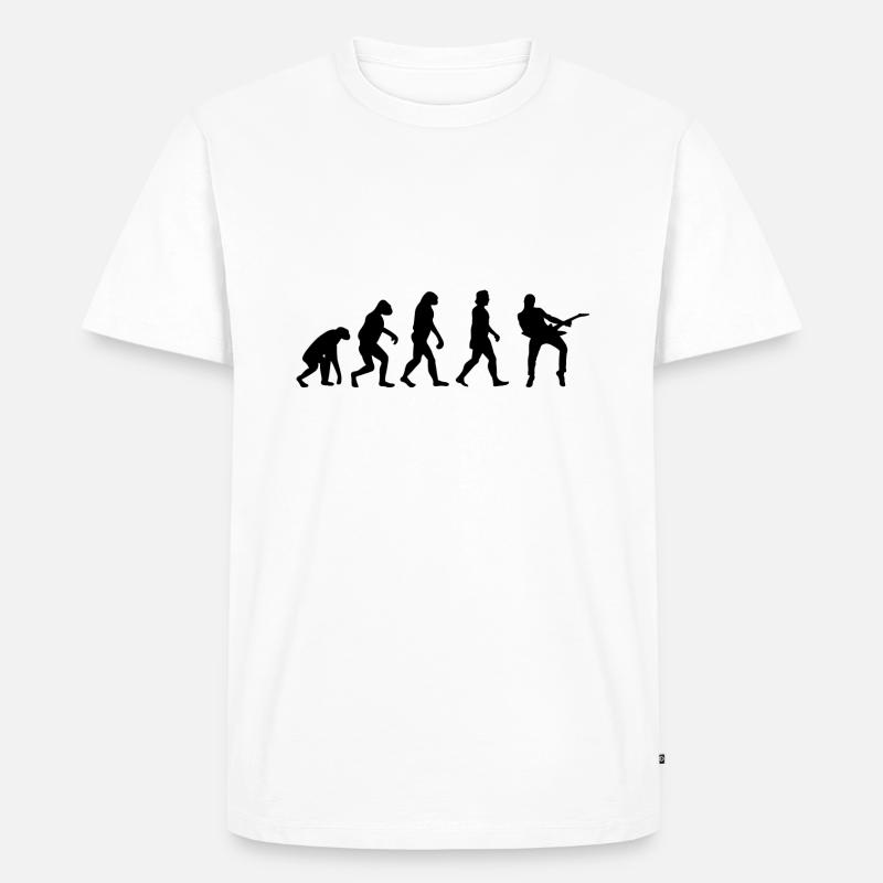 Gitarrist Evolution E-Gitarre Band Geschenk - Männer Premium Bio T-Shirt - Weiß