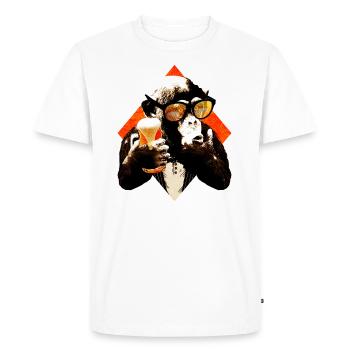 chimpanzé de bière drôle - T-shirt Premium bio Homme - blanc - Devant - Nico (187cm)