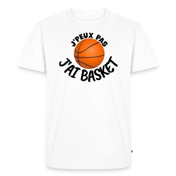 J'peux pas j'ai basket. Humour sur le basket - T-shirt Premium bio Homme - blanc - Devant - Nico (187cm)
