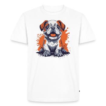 Bouledogue anglais chiot drôle chien chiens - T-shirt Premium bio Homme - blanc - Devant - Nico (187cm)