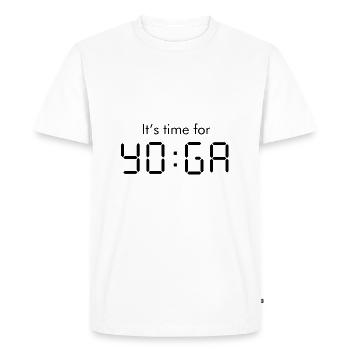 Yoga Méditation Spiritualité montre noir - T-shirt Premium bio Homme - blanc - Devant - Nico (187cm)