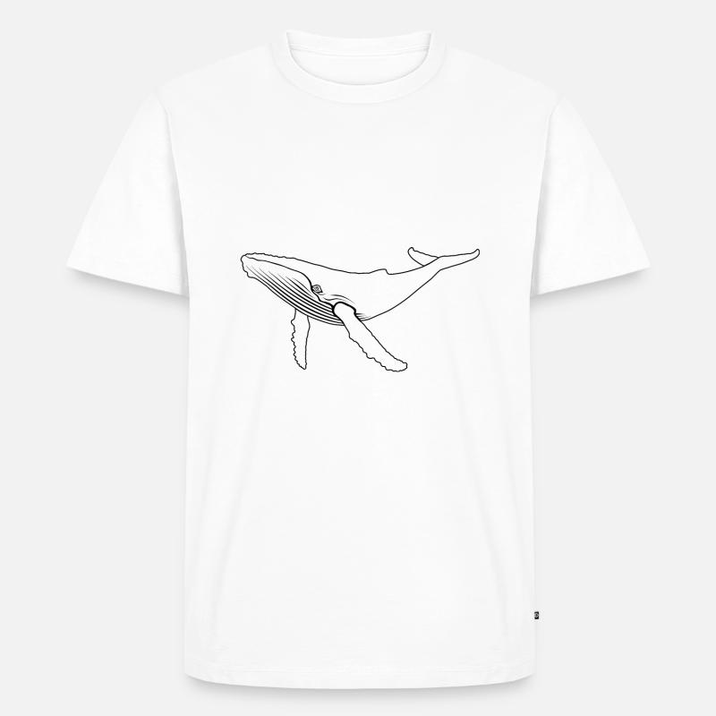 Wal - Buckelwal - Meeressäuger - Geschenk - Männer Premium Bio T-Shirt - Weiß
