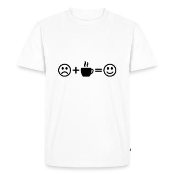 Coffee Smileys - Men's Premium Organic T-Shirt - white - Front - Nico (187cm)