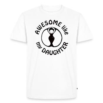 Génial comme ma silhouette de femme fille dans un cercle - T-shirt Premium bio Homme - blanc - Devant - Nico (187cm)