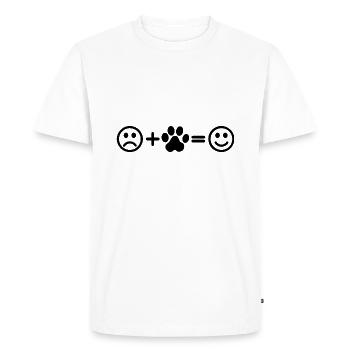 Dog Paw Smiley - Men's Premium Organic T-Shirt - white - Front - Nico (187cm)
