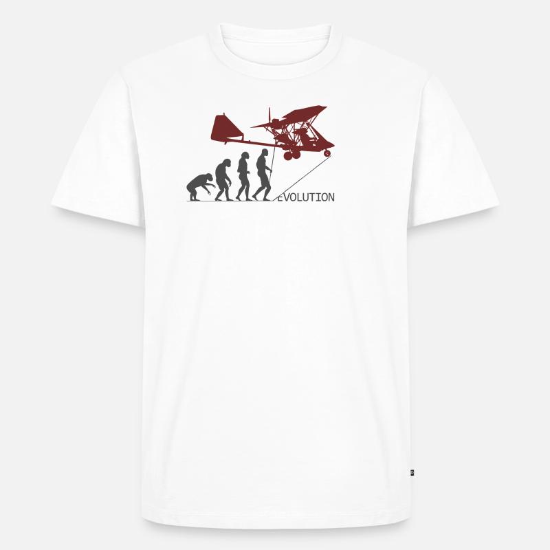 Evolution Ultraleichtflugzeug Drachen fliegen - Männer Premium Bio T-Shirt - Weiß