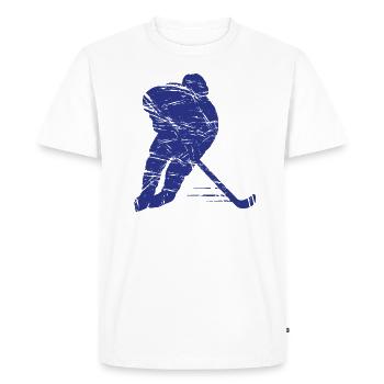 Joueur de hockey sur glace de hockey sur glace - T-shirt Premium bio Homme - blanc - Devant - Nico (187cm)